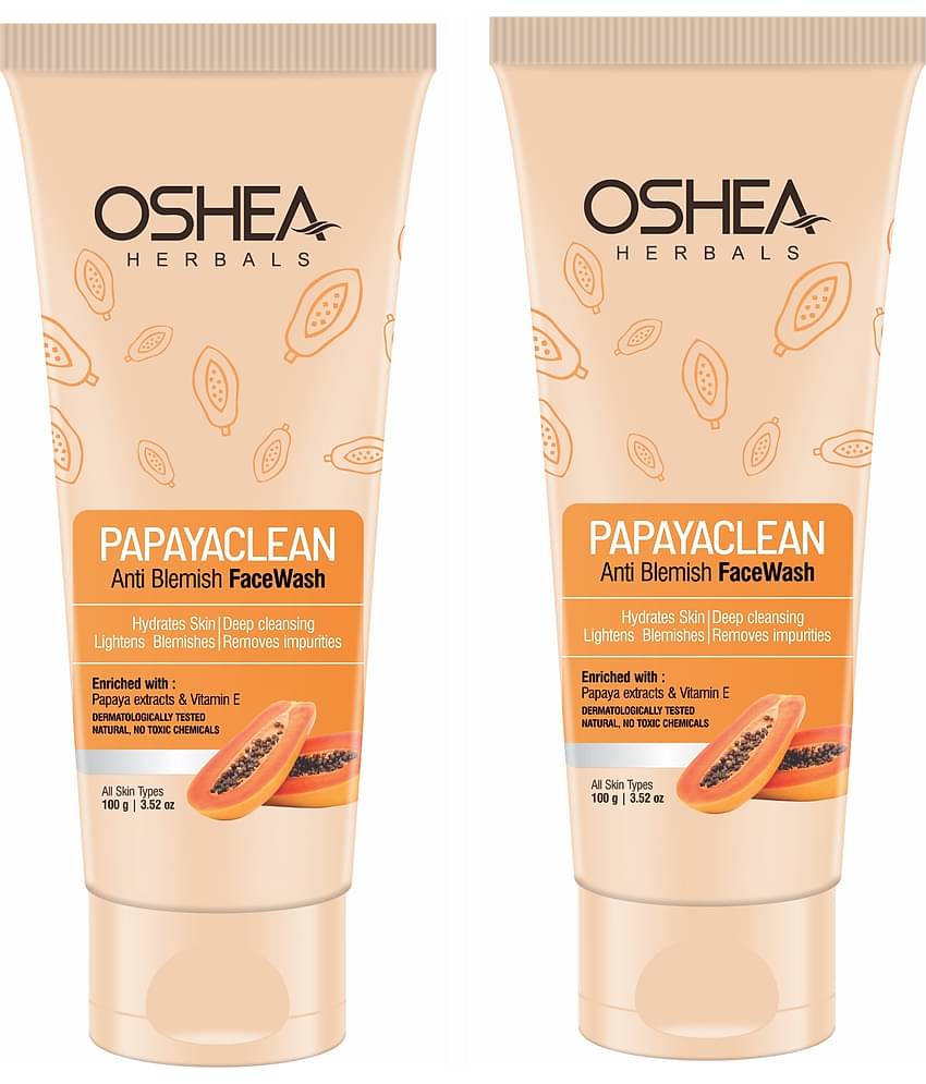 Oshea Herbals Papayaclean Anti Blemishes Face Wash with Papaya Extracts & Vitamin E for all skin type, 100 gm (Pack of 2)