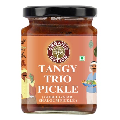 Organic Nation Gobhi Gajar Shalgam Pickle | Tangy Trio | Homestyle Indian Pickle | Authentic Traditional Taste | No Preservatives | 250g Organic Nation Gobhi Gajar Shalgam Pickle | Tangy Trio | Homestyle Indian Pickle | Authentic Traditional Taste | No Preservatives | 250g
