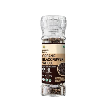 Organic Tattva Organic Black Pepper Whole - 50g x Pack of 1 Organic Tattva Organic Black Pepper Whole - 50g x Pack of 1