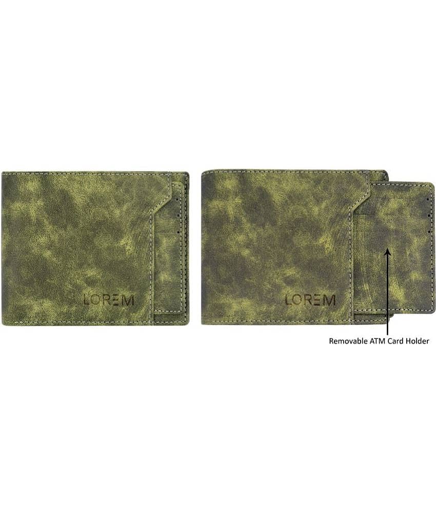Lorem - Green Faux Leather Men's Two Fold Wallet ( Pack of 1 )