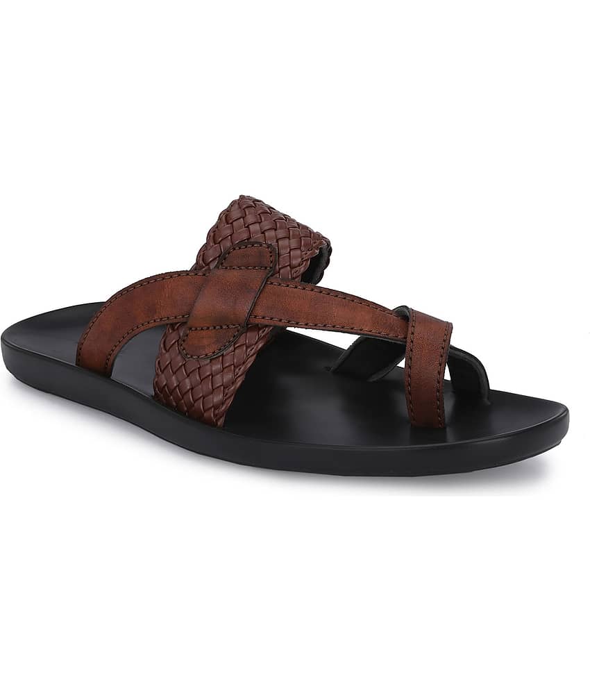 Leeport - Brown Men's Leather Slipper