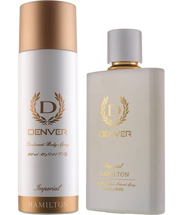 Denver Imperial Deo 200 ml & Imperial Perfume 100 ml Long Lasting - For Men (Pack Of 2)