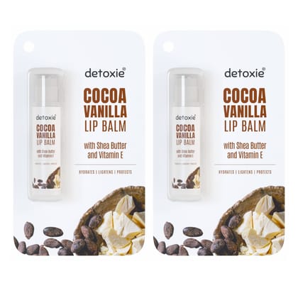 Detoxie Pack of 2 Cocoa Vanilla With Vitamin E, Shea Butter and Liquorice - 4.5 g Each Detoxie Pack of 2 Cocoa Vanilla With Vitamin E, Shea Butter and Liquorice - 4.5 g Each - Default Title