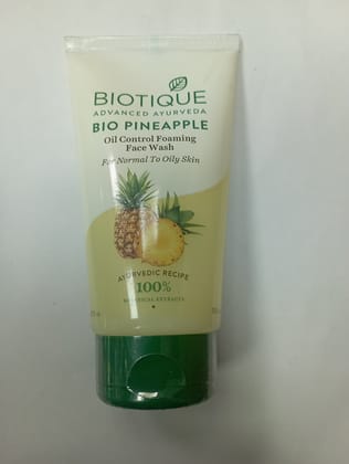 Biotique Advanced ayurveda Bio pineapple Oil control foaming Face wash For normal to oily skin Ayurvedic recipe 100% Botanical extracts 