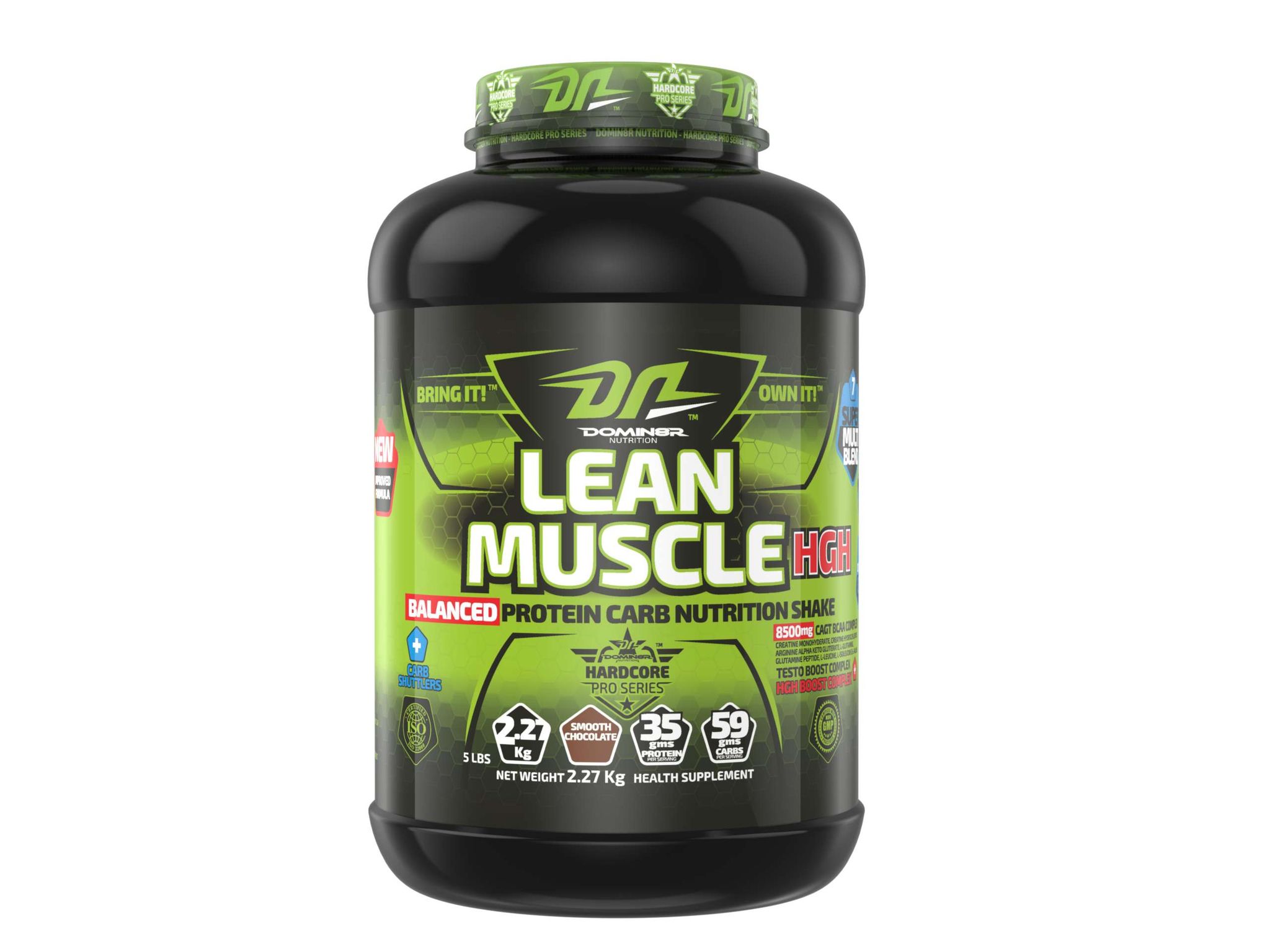 DN Lean Muscle Hgh, 5 Lbs, Chocolate, Balanced Protein Carbs Nutrition Muscle Mass Gainer, 35g Of Protein & 394 Kacl Per Serving With Testo 8500 Mg Cgt Bcaa Complex, Accelerate Post Workout Recovery…