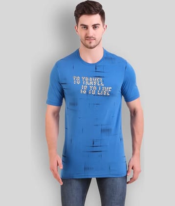 Bravezi Pack of 1 Cotton Blend Slim Fit Men's T-Shirt ( Blue )