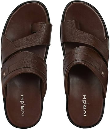 IVRAH Brown Men's Leather Slipper