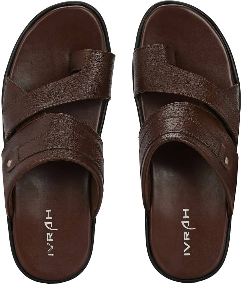 IVRAH Brown Men's Leather Slipper