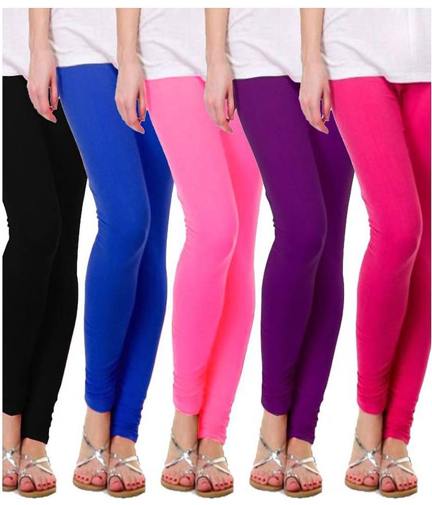 Famaya Pack of 5 Girls 100% Cotton Leggings ( Green )