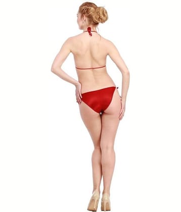 You Forever Satin Women's Bra & Panty Set ( Red )