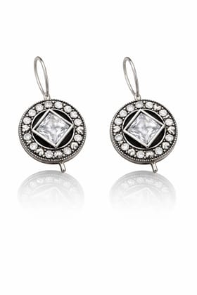 White Monalisa Stone Earrings for Women | German Silver Finish Brass Earrings | Lightweight Ethnic Jewelry (1.2 Inch) White Monalisa Stone Earrings for Women | German Silver Finish Brass Earrings | Lightweight Ethnic Jewelry (1.2 Inch)