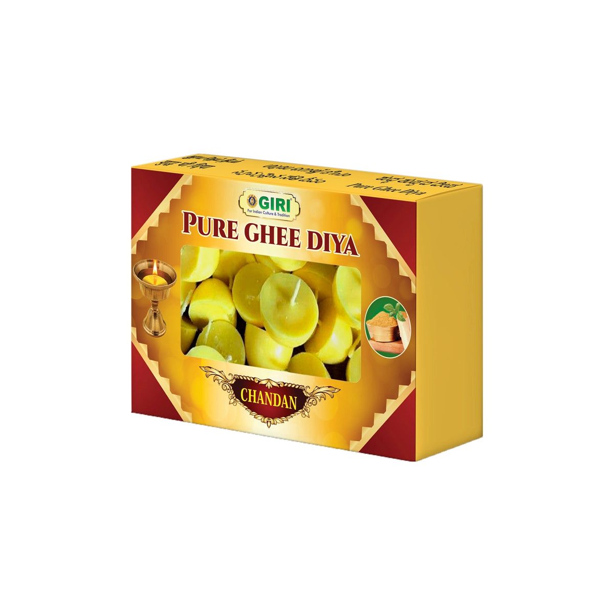 Giri Pure Ghee Diya - 50 Pcs | Ghee Wicks | Diya Batti | Jyot Batti | Ghee Cotton Wicks for Pooja Chandan