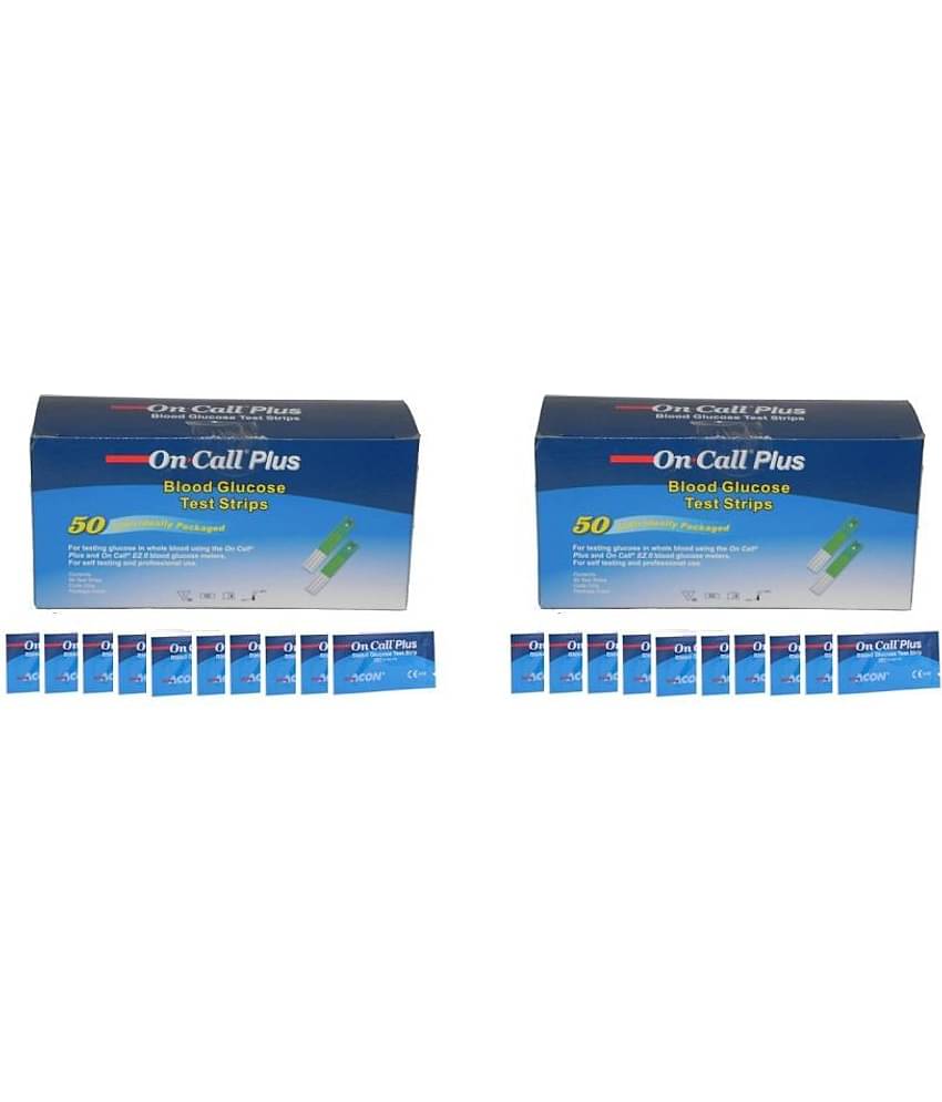 On Call Plus Blood Glucose 100 Test Strips (Pack of 2X50)