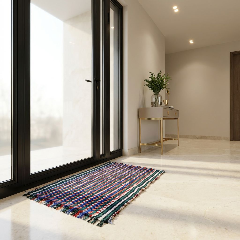 Handmade Cotton Multicoloured Door Mat