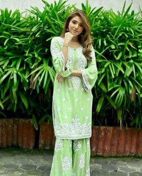 Designer Party Wear Look Top & Plazzo Set Designer Party Wear Look Top & Plazzo Set