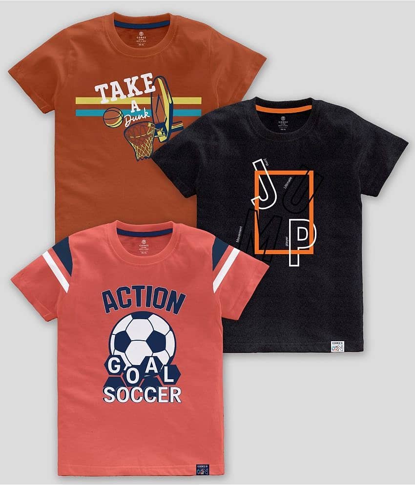 CODEZ Pack of 5 Boys Cotton Blend T-Shirt ( Multicolor )