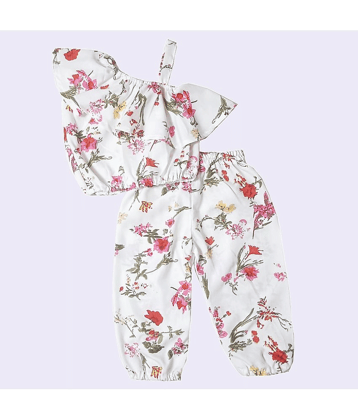 harshvardhanmart.com Pack of 1 Baby Girls Crepe Top & Trouser ( Off White )