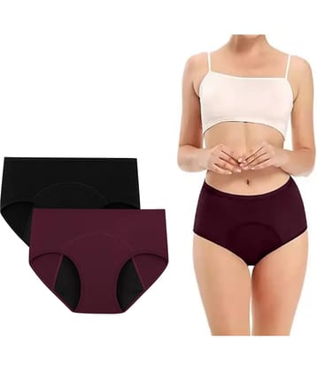 Bebron Cotton Lycra Period Panty ( Multicolor , Pack of 2 )