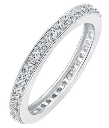 Vighnaharta Single Line Alloy Rhodium Plated Ring - 9