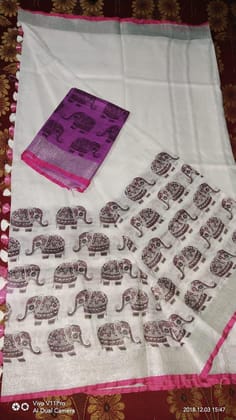 LINEN DIGITAL PRINTED SAREE 1423