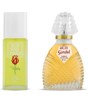Aco Set of 2 Perfume, Red Rose & Sandal For Men & Women, 60ml Each