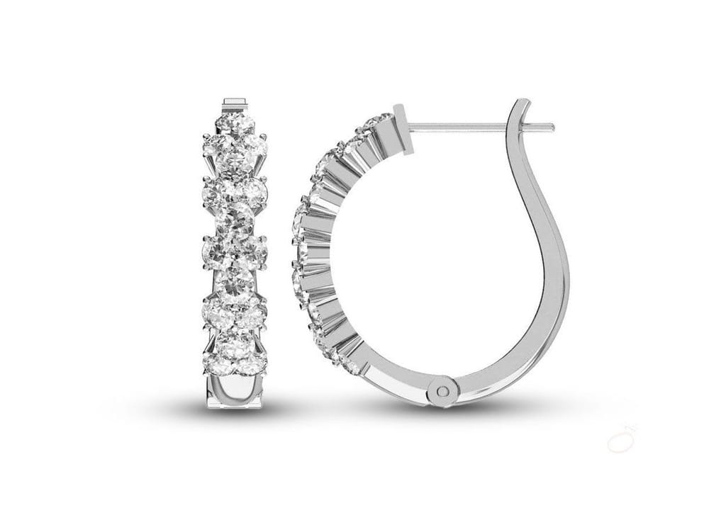 Stack of Clubs Hoop Earrings