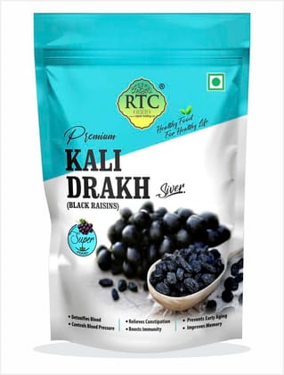 RTC FOODS Premium 250g Seeded Afghani Black Raisins (Kali Kishmish) | High in Dietary Fiber & Potassium | Naturally Sweet & Flavorful Dry Fruit Snack
