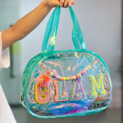 Medium Holographic Multipurpose Hand Bag for Every Occasion (Green)