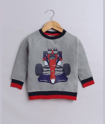 BUMZEE Grey Boys Full Sleeves Cotton Sweatshirt Age - 18-24 Months
