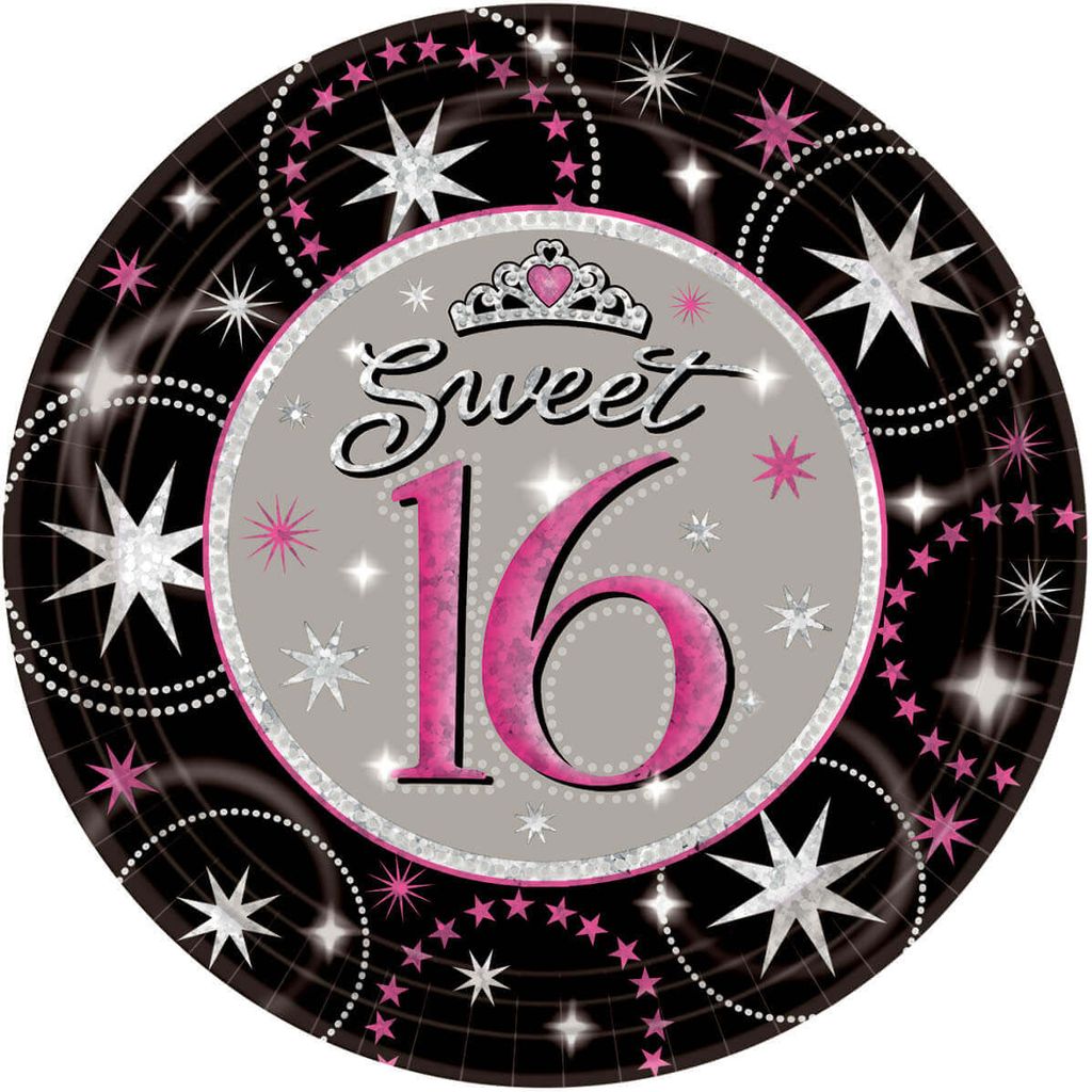 Wanna Party 9" SWEET 16 PRISMATIC LUNCH PLATES - Party and Festive Needs | Buy online on ZillyBuy