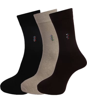 Dollar Socks - Cotton Men's Solid Multicolor Mid Length Socks ( Pack of 3 )