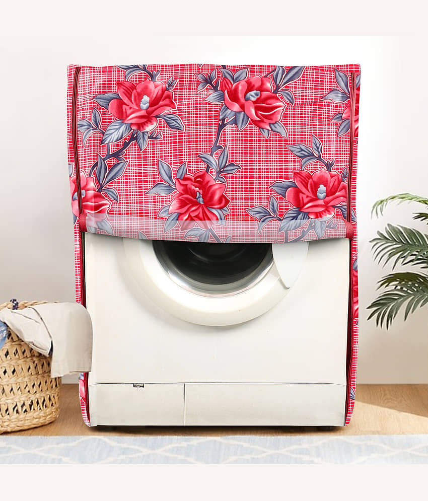 E-Retailer Single Polyester Red Washing Machine Cover for Universal Front Load