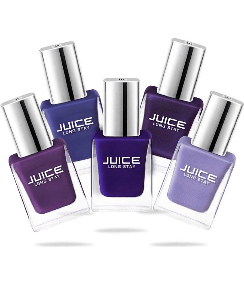 Juice Indigo,Purple,Royal,Blue,Pearly Nail Polish 79,88,117,141,269 Blue Glossy Pack of 5 55 mL