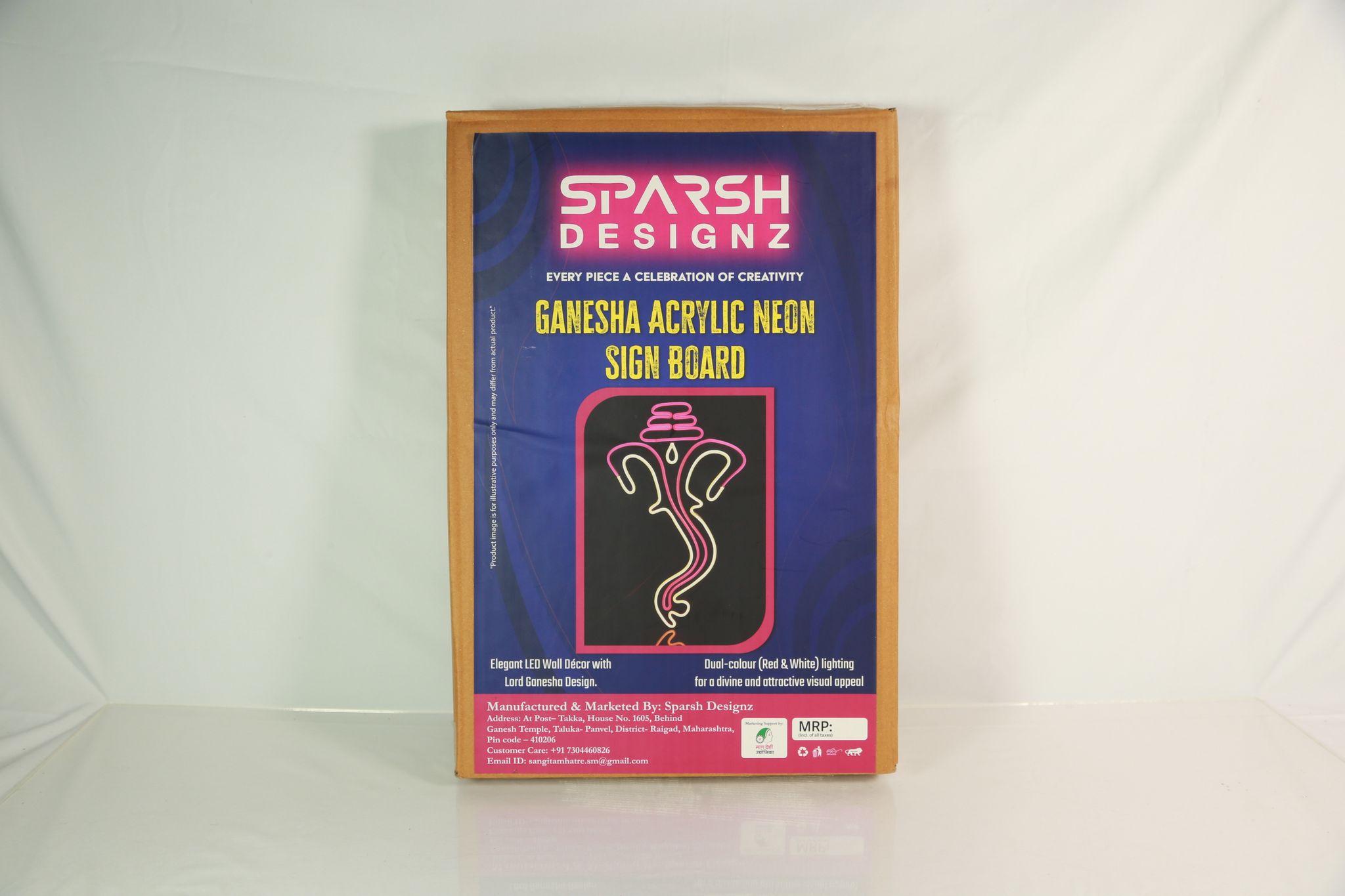 Ganesha Acrylic Neon Sign Board | Decorative LED Wall Sign | Spiritual Home Décor