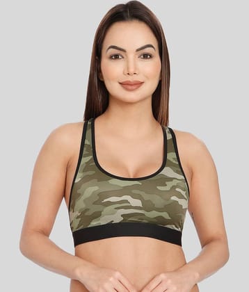 ILRASO Nylon Non Padded Women's Racerback bra ( Green )