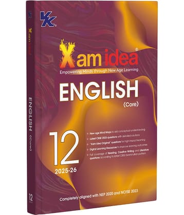 Xam idea Class 12 English (Core) | CBSE 2025–26 Edition | Mind Maps, Solved Papers & Digital Learning Tools