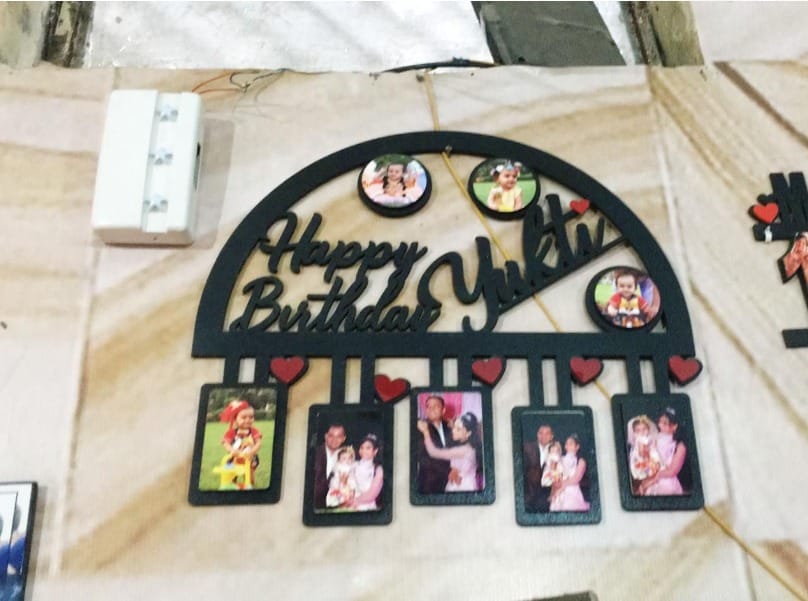 Wooden photo collage frame