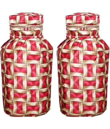 E-Retailer Set of 2 Polyester Red Cylinder Cover