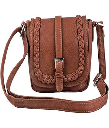 SAKWOODS Sling Bag PU Set of 1 ( Brown )