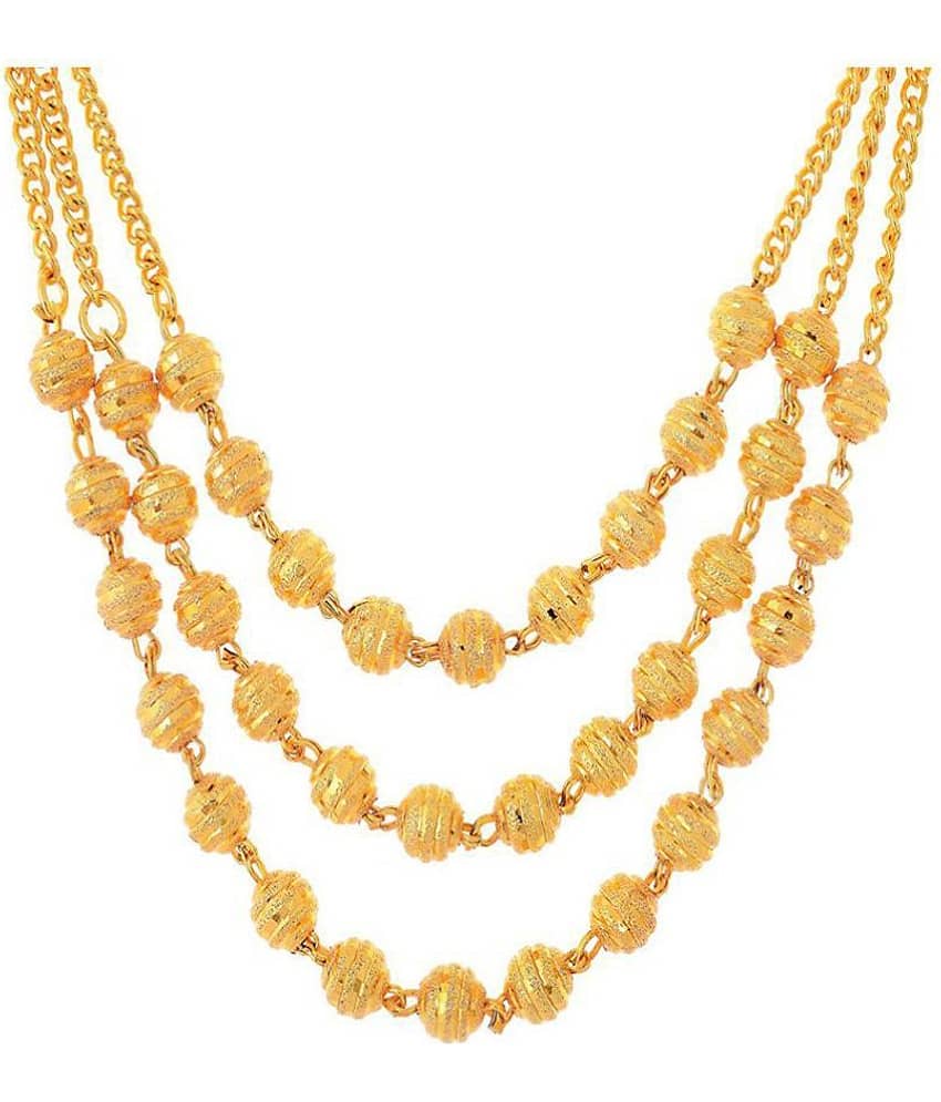 Jewar Mandi - Gold Brass Necklace ( Pack of 1 )