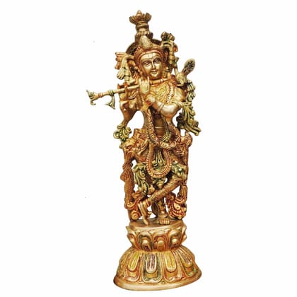 Brass Showpiece Krishna God Idol Statue (BSMAS301 K)