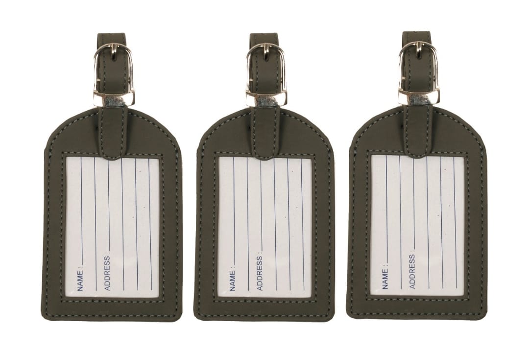 Sukeshcraft Luggage Tags Suitcase Tag Travel Bag Labels (Dark Grey)