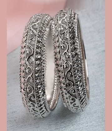 Zeneme Silver Bangle ( Pack of 2 )