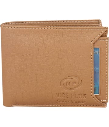 Nice Purse Cream PU Men's Two Fold Wallet ( Pack of 1 )