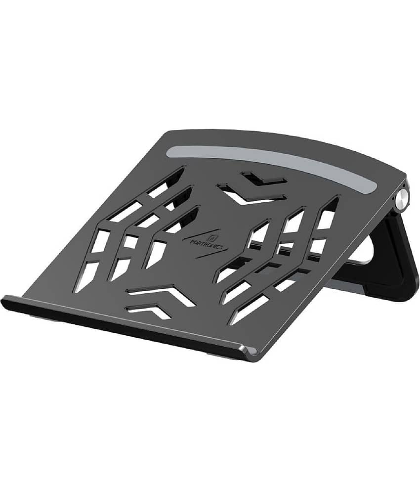 Portronics Laptop Table For Upto 40.64 cm (16) Black Anti-Slip Silicon Pads