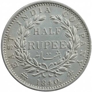 Half Rupees 1840 - Victoria Queen Rare Medieval Collectible Coin - Gift Item