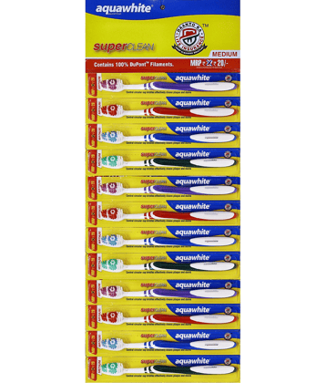 aquawhite Super Clean ( pack of 12) Toothbrush Pack of 12