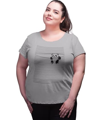 Neo Garments Women Cotton Printed Regular Fit Round Neck T-Shirt ( Grey )