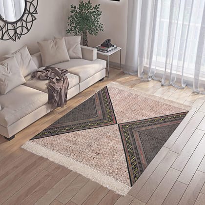 Niket  Block Print Rug-4ft x 6ft