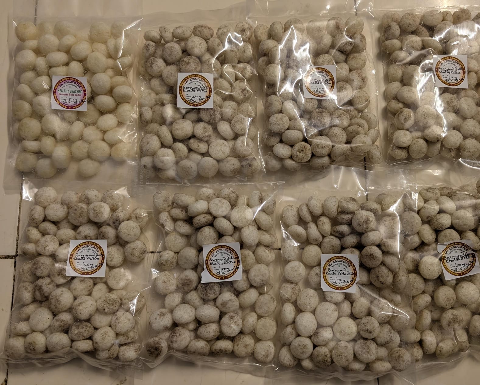 Hv Associates Barnyard Balls (100 Gm) | Wholesome & Healthy Snacking Option | Crunchy & Delicious Off-White Speckled Balls